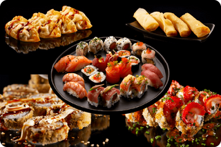 Combinado 32 Degustação + 20 Hots + 8 Crepes + 8 Guiozas (4 pessoas)