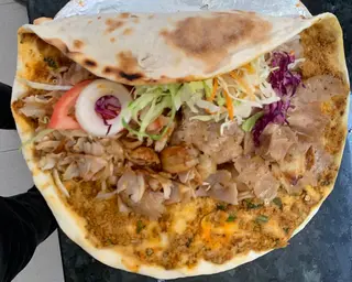 Menú kebab pizza turca enrollada 