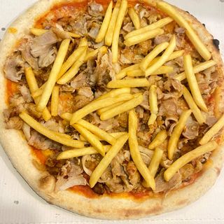 Pizza kebab con patate