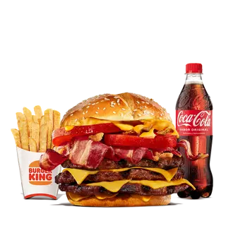 Menú Duo Bacon Cheddar Triple Carne Grande