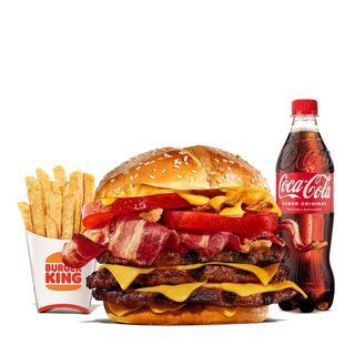 Menú Duo Bacon Cheddar Triple Carne Grande