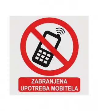(005143) Naljepnica ZABRANJENA UPOTREBA MOBITELA 19,5x19,5cm M50821