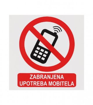 (005143) Naljepnica ZABRANJENA UPOTREBA MOBITELA 19,5x19,5cm M50821