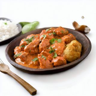 Pileći paprikaš, tijesto i kruh