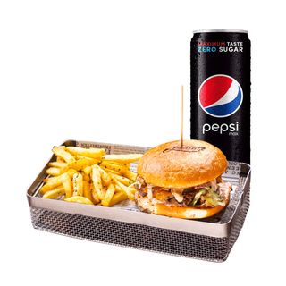 Smash burger "The Founder" +  Pepsi Max 033l