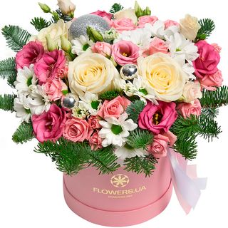 Квіти в коробці "Магія новорічної ночі" 