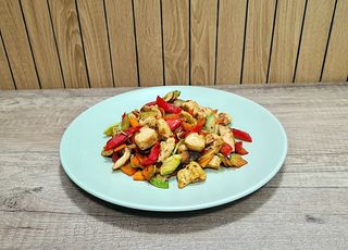 Panda kockice sa grilovanim povrćem