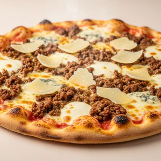 Pizza 4 formaggi con kebab