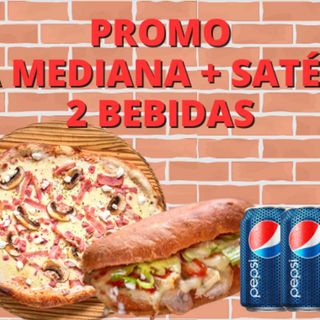 PROMO PIZZA MEDIANA + SATÉLITE + 2 BEBIDAS