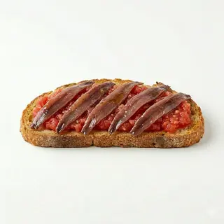 Tosta De Anchoas Con Tomate