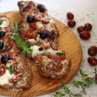 Bruschetta de Queijo e Bacon