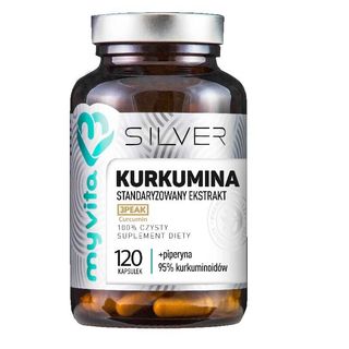 Kurkumina standaryzowany ekstrakt + piperyna 120 kapsułek MyVita Silver Pure