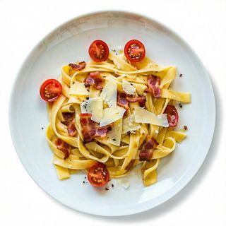 Tagliatelle al guanciale, pendolini e formaggio di fossa