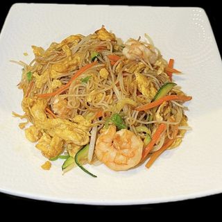 058. Spaghetti di riso con gamberi e verdure