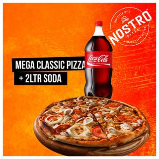 Mega Classic Pizza + 2ltr soda