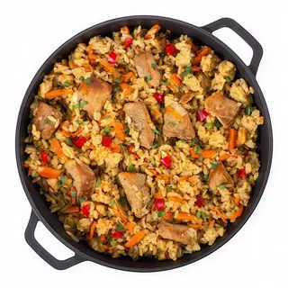 Paella de secret ibèric i bolets