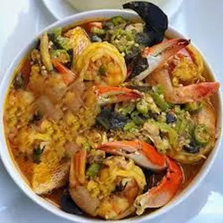 Fisherman Soup with 2 swallow of choice