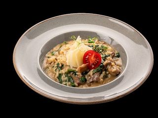 Ризото с патешко филе манатарки, спанак и пармезан