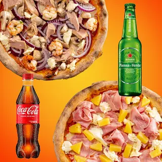 2 Pizza + 2 Bebidas