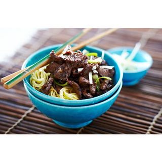 Lamb with spring onions