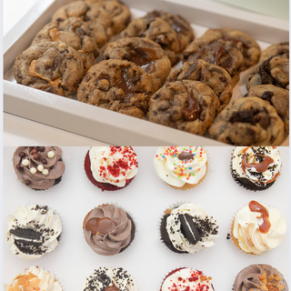 PROMO (OPTION 2)  12 Mini Cupcakes Classic + 16 Stuffed Assorted Cookies