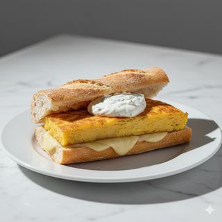 Bocadillo de tortilla y alioli