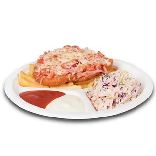 Meniu Snitel de pui cu mozzarella si sunca