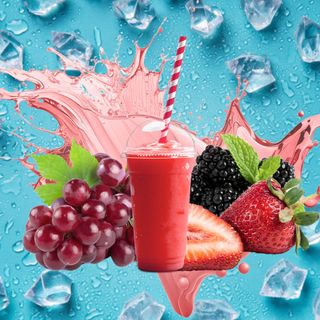 Granizado de fresa, mora y uva roja