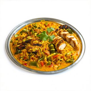 Hyderabadi Biryani Con Salsa de Yogur