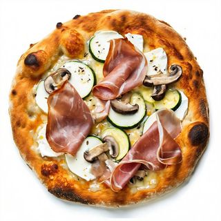 Bianca cotto, stracchino, funghi e zucchine normale