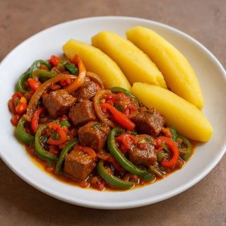 Matoke + Beef Stew