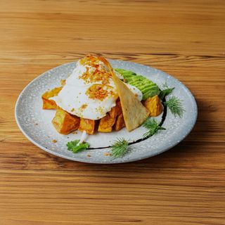 Sweet potato, egg & avocado hash