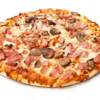 Pizza jamón y setas