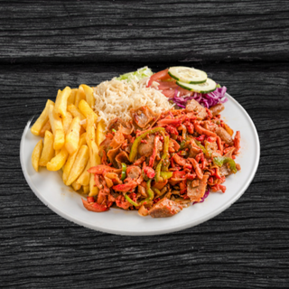 Mixto Con Arroz, Patatas Y Ensalada