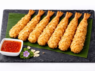 Krewetki w tempurze i migdałach 7 szt.