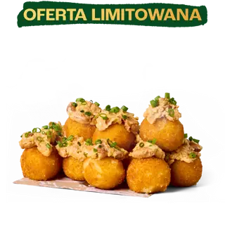 SMAŻONE KULKI SEROWE Z SOSEM KURKOWYM 8 SZT.