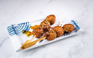606.- Brocheta De Pollo Con Verduras