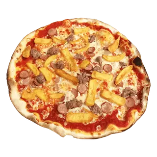 Wurstel e peperoni - pizza al piatto