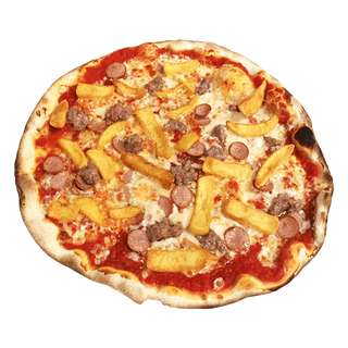 Pizza würstel e patate grande
