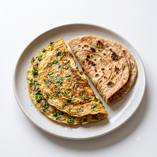Omelet and Paratha /Chapati