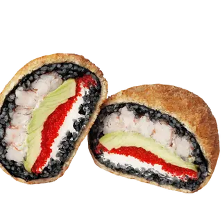 Black Hero burger z krewetkami