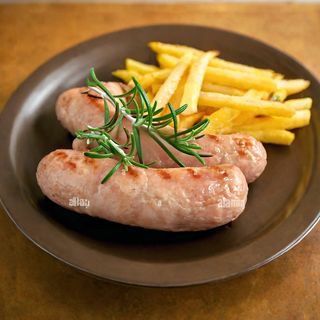 2 Salsicce alla piastra con patate fritte