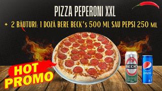 Pizza pepperoni XXL + 2 bauturi