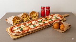 Mezzo metro di margherita + 4 fritti + 2 bibite