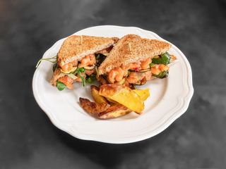 Salmon club sandwich