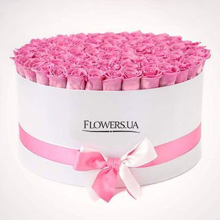 Квіти в коробці "101 рожева троянда"