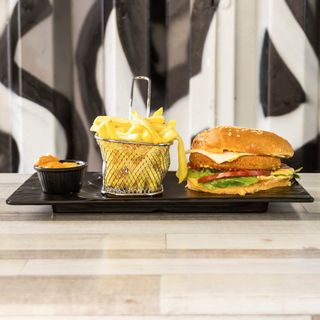Chicken Burger+frites