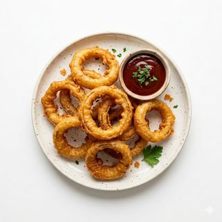 Aros De Cebolla A La Cerveza Con Salsa Bbq