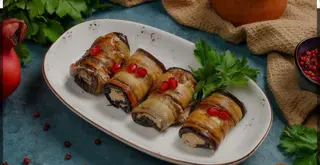 Rollo De Berenjena Con Pasta De Nueces