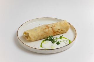 Блин с грибами, цыпленком и сыром